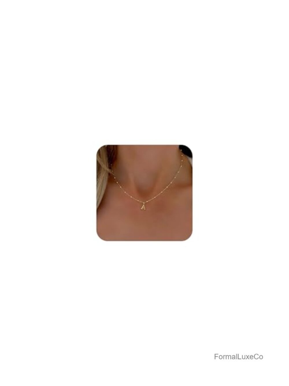 Dainty 14k Gold Plated Brass Initial Pendant Necklace, Personalized A-Z Letter